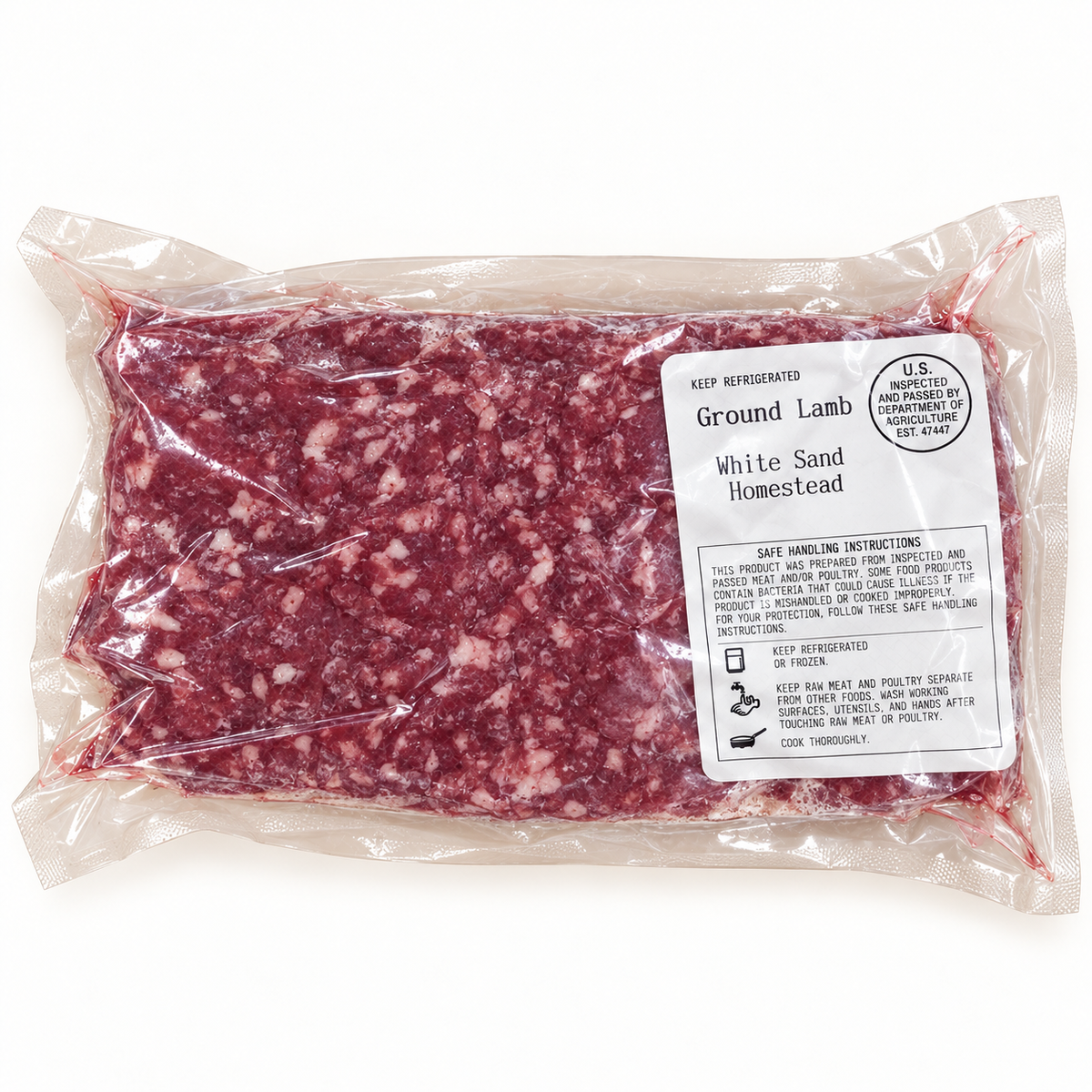 whitesand homestead permaculture farm / ground lamb ~1lb