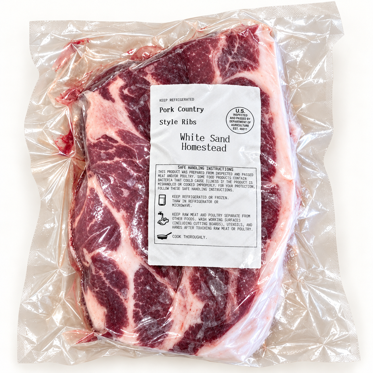 whitesand homestead permaculture farm / pork country style ribs 1.5lbs