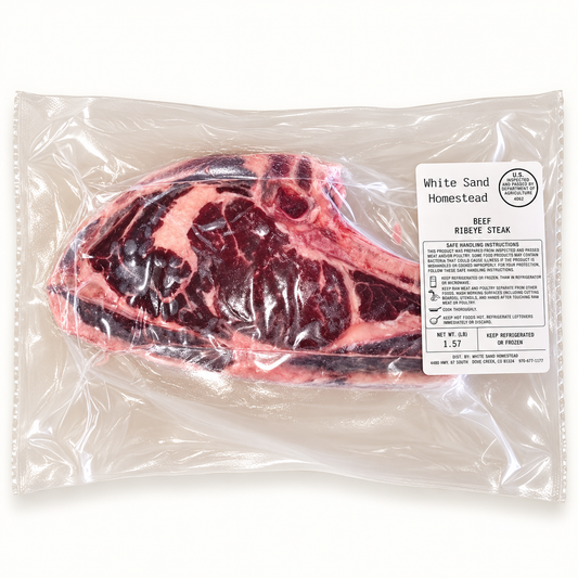 whitesand homestead permaculture farm / ribeye steak ~1.25 lb