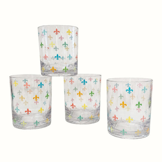 nola tawk / fleur de lis acrylic glasses