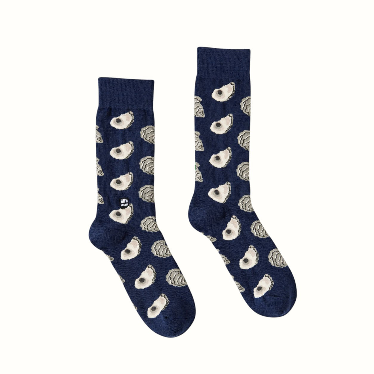 bonfolk / oyster double cuff combed cotton screw socks