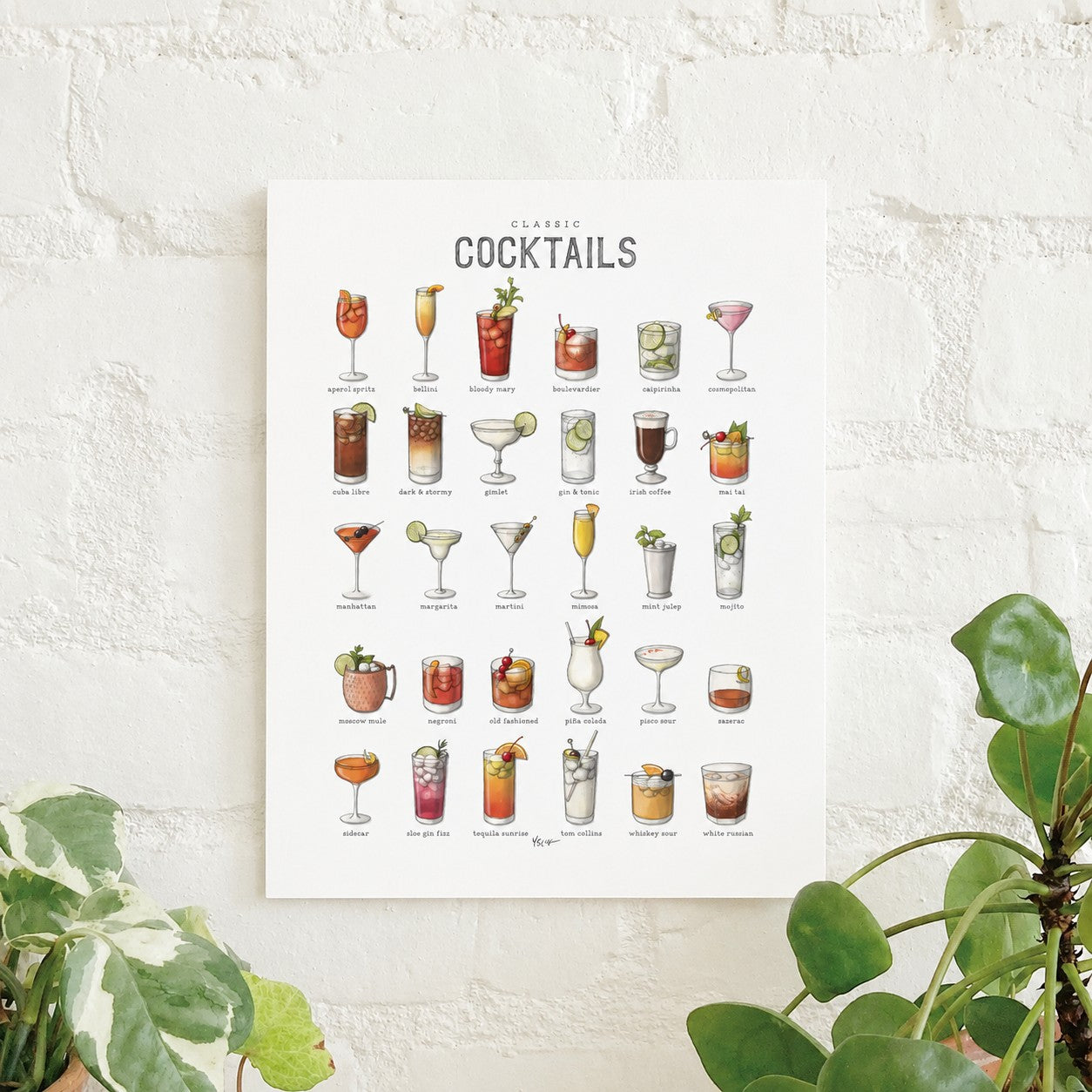 yeesan loh / cocktails chart print