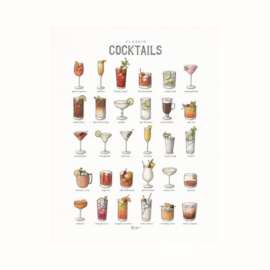 Yeesan Loh / Cocktails Chart Print