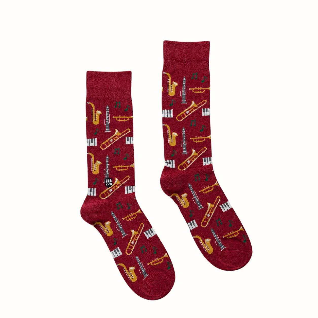 bonfolk / jazz double cuff combed cotton socks
