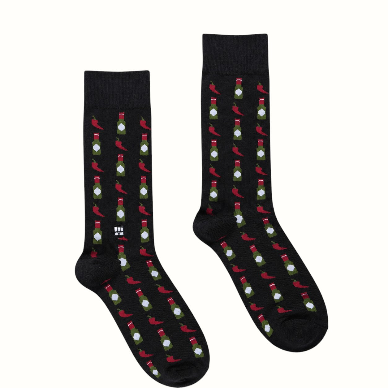 bonfolk / hot sauce combed cotton double cuff crew socks
