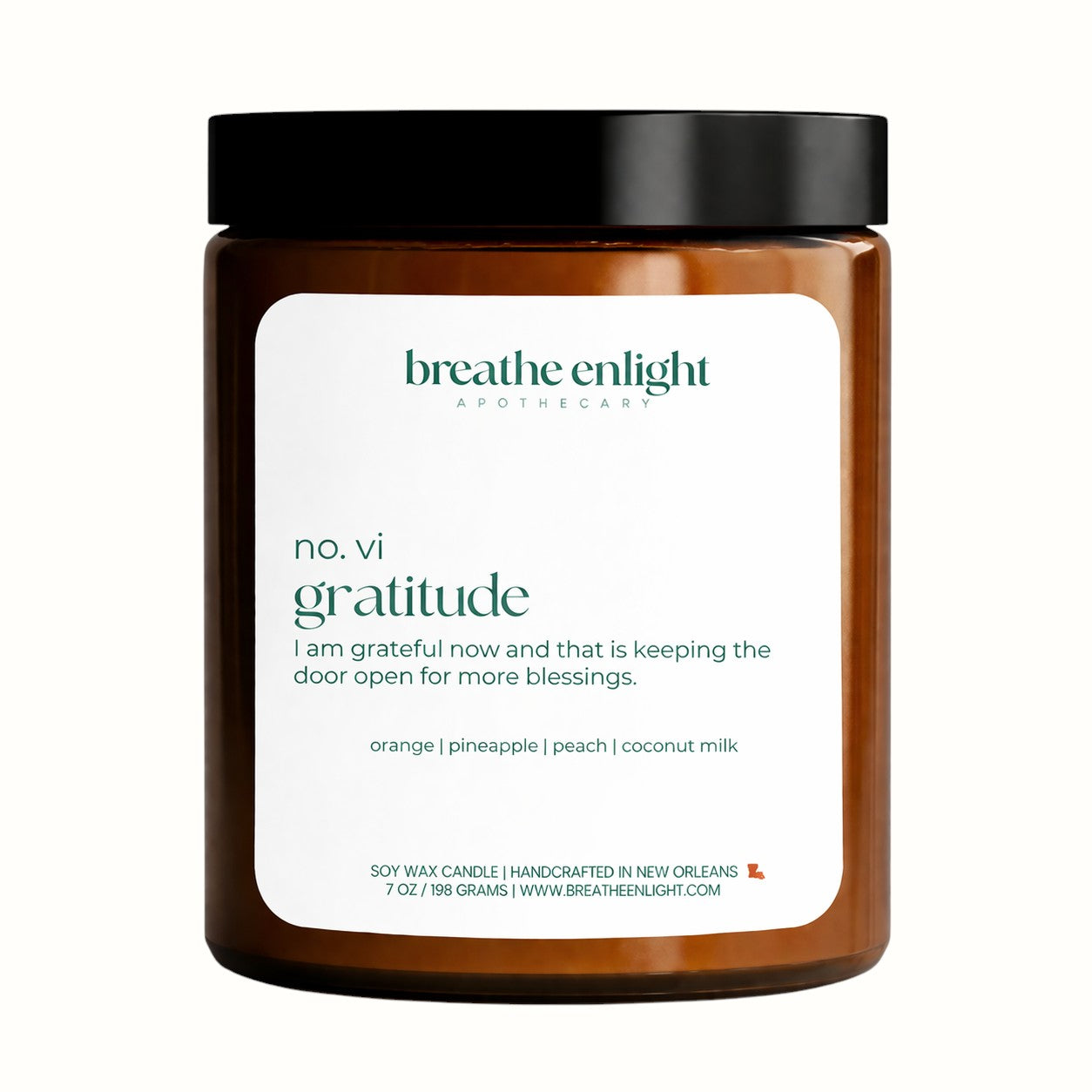 breathe enlight / gratitude affirmation candle