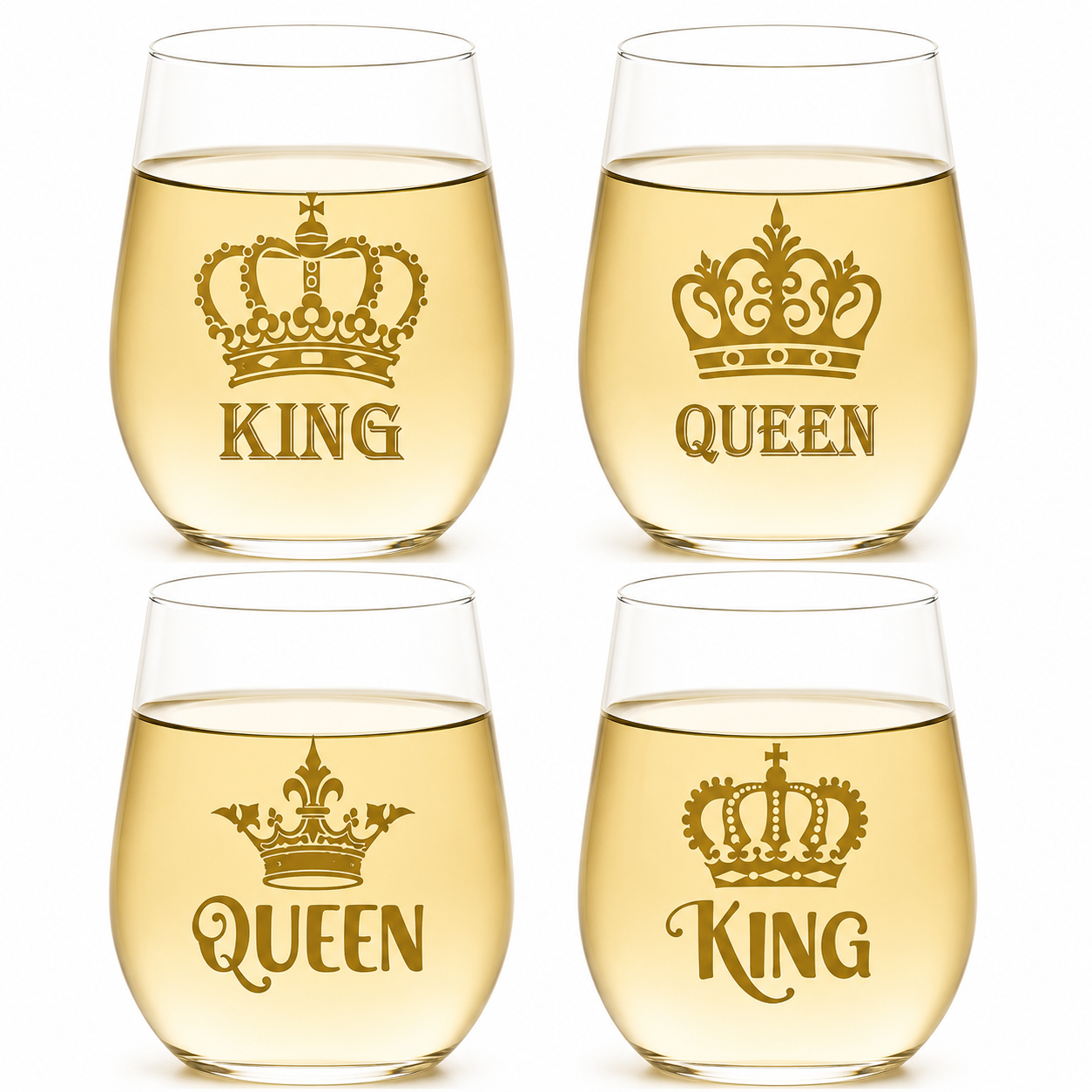 Wine-Oh! / King Queen Wine Tumblers (2pk)