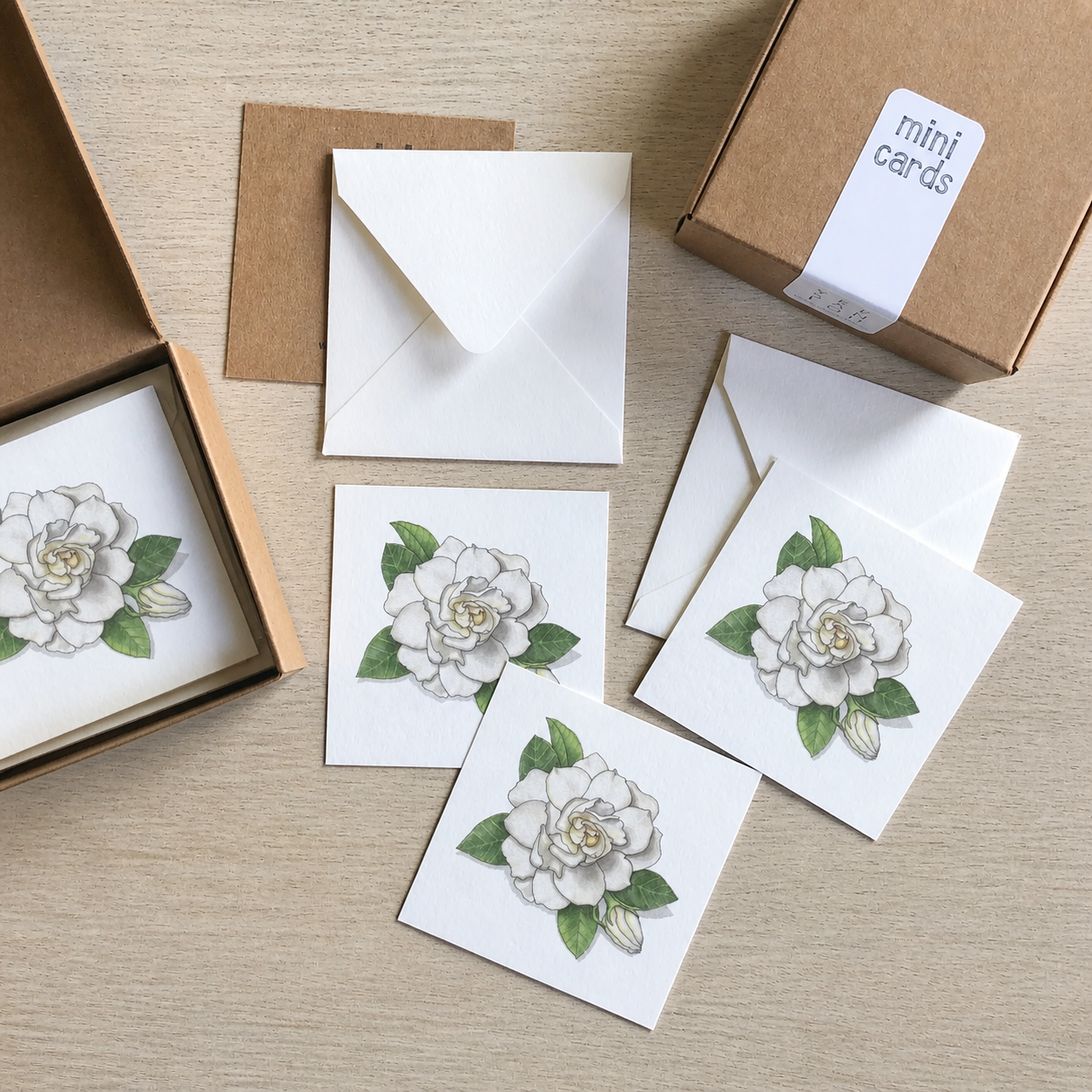 Yeesan Loh / Gardenia Flower Mini Card Set